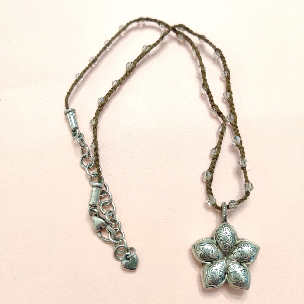 Brighton Brown Cord Flower Necklace